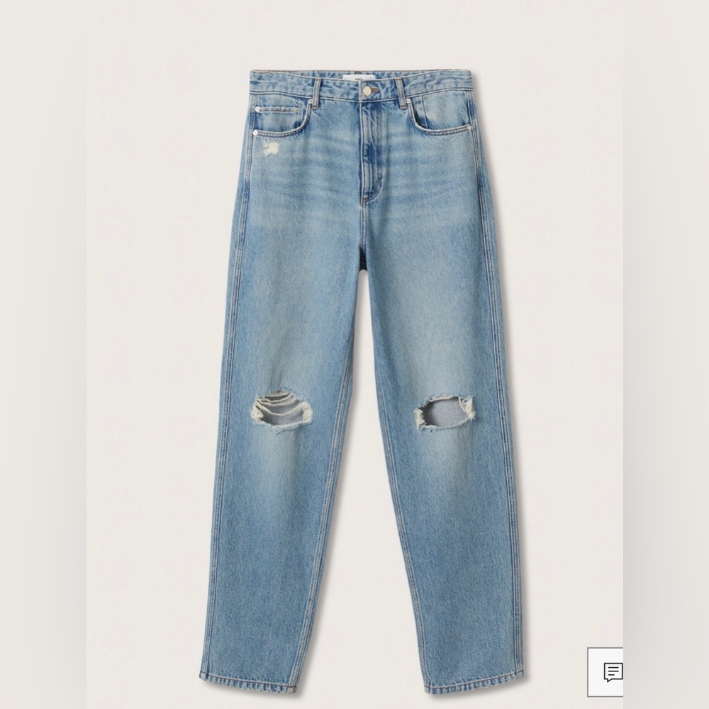 Mango Light Blue Distressed Women Jeans - Picture 2 of 12